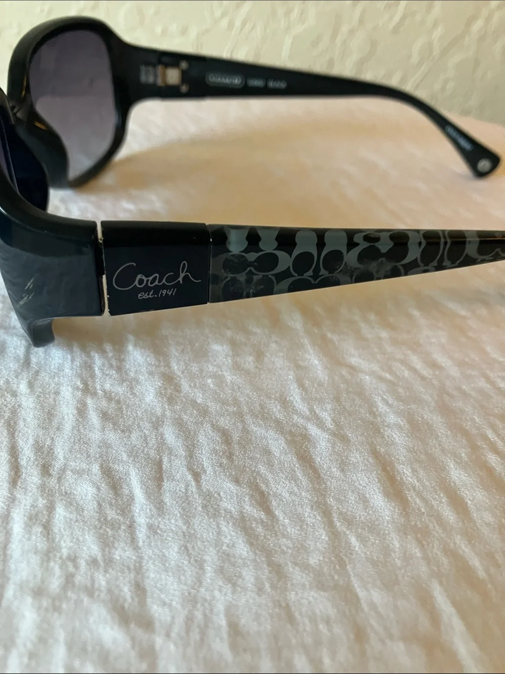 Coach: Black Women's Sunglasses- Dark Gradient Lenses- Scratches